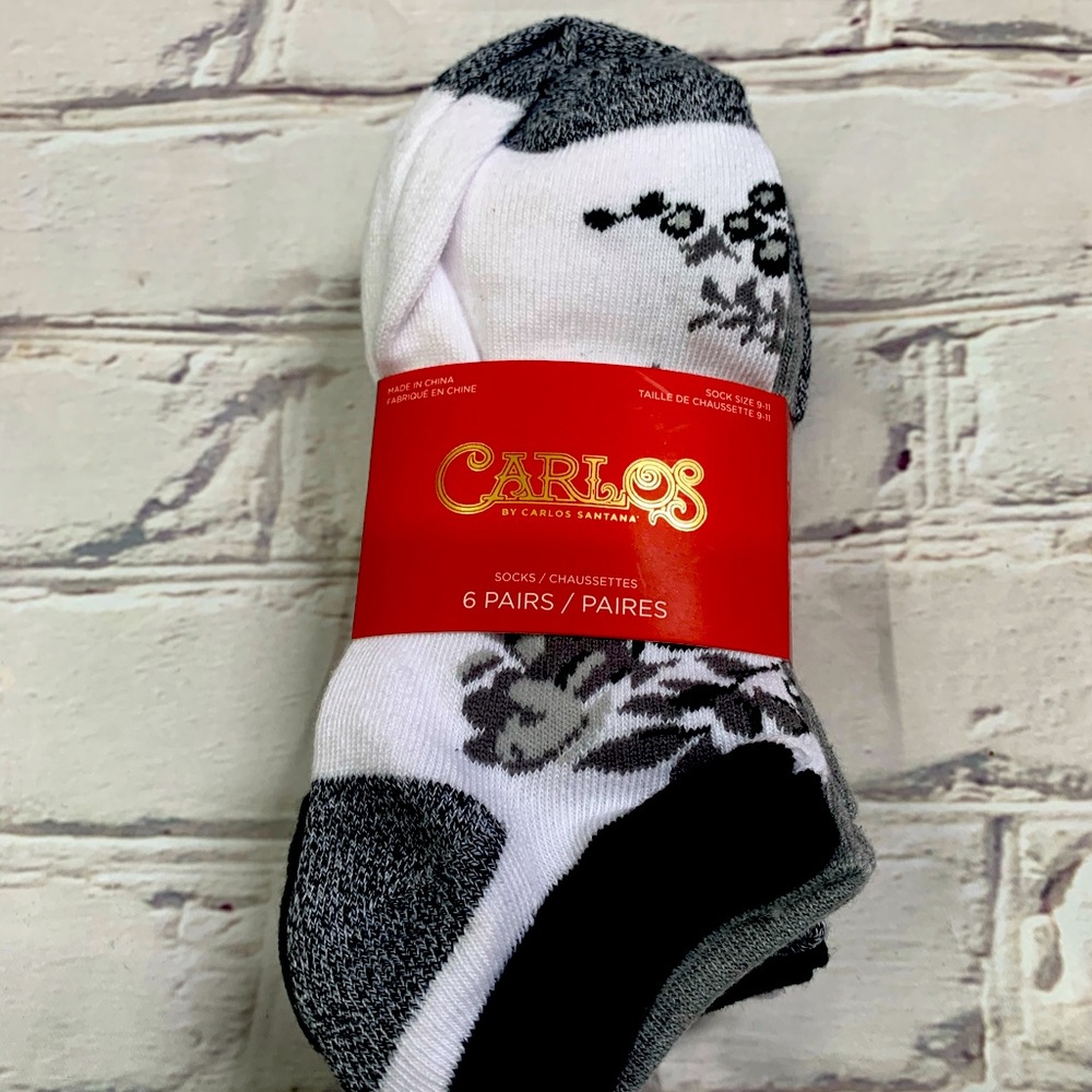 Six pair of low profile socks By Carlos Santana